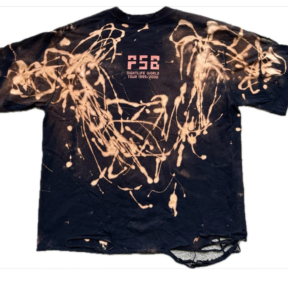 Upcycled Punk Rock Band Graphic Tee | Bleach Dyed Grunge Streetwear T-Shirt - Picture 5 of 7